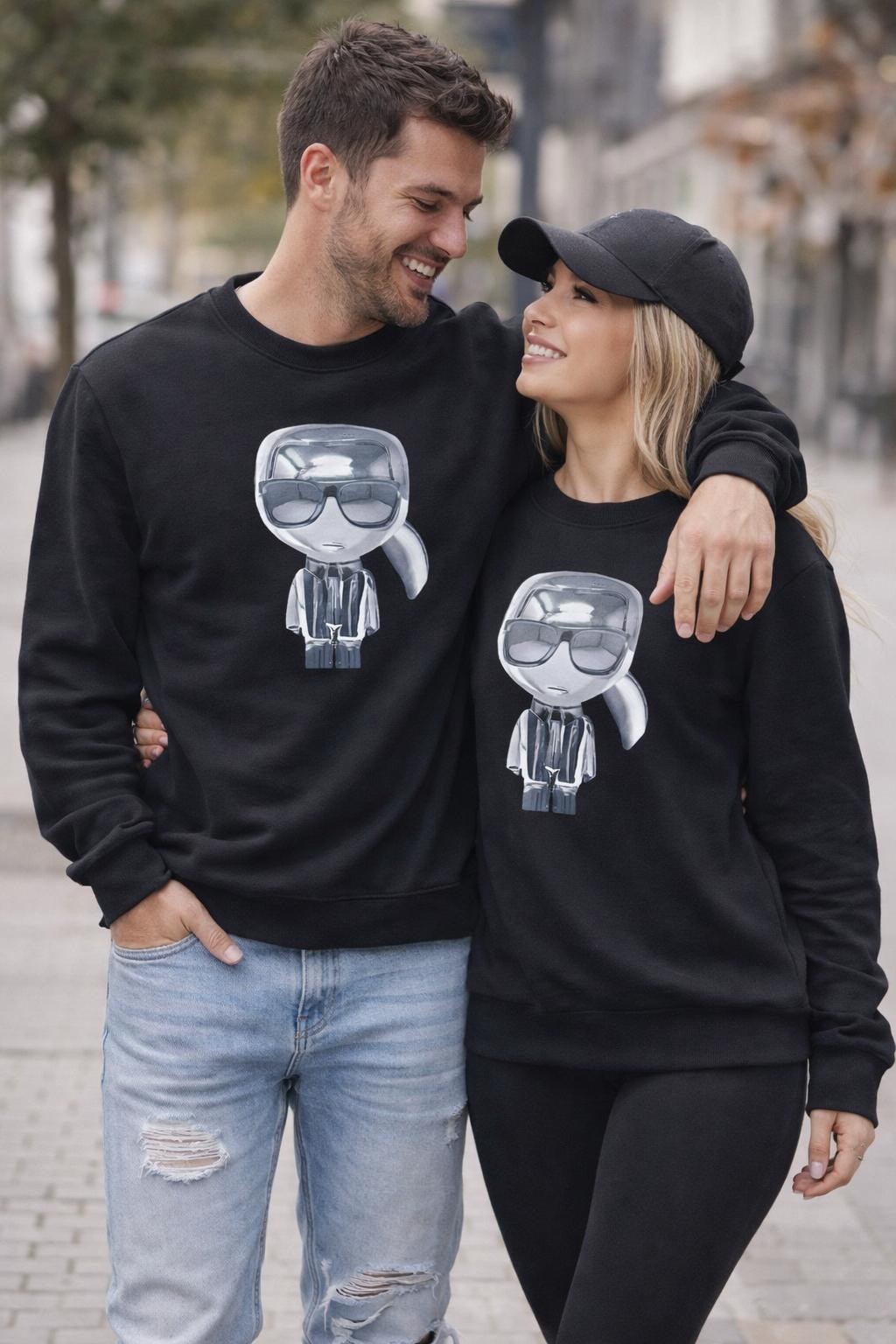 KRL ÖNÜ DOLGU NAKIŞLI SİYAH SWEAT