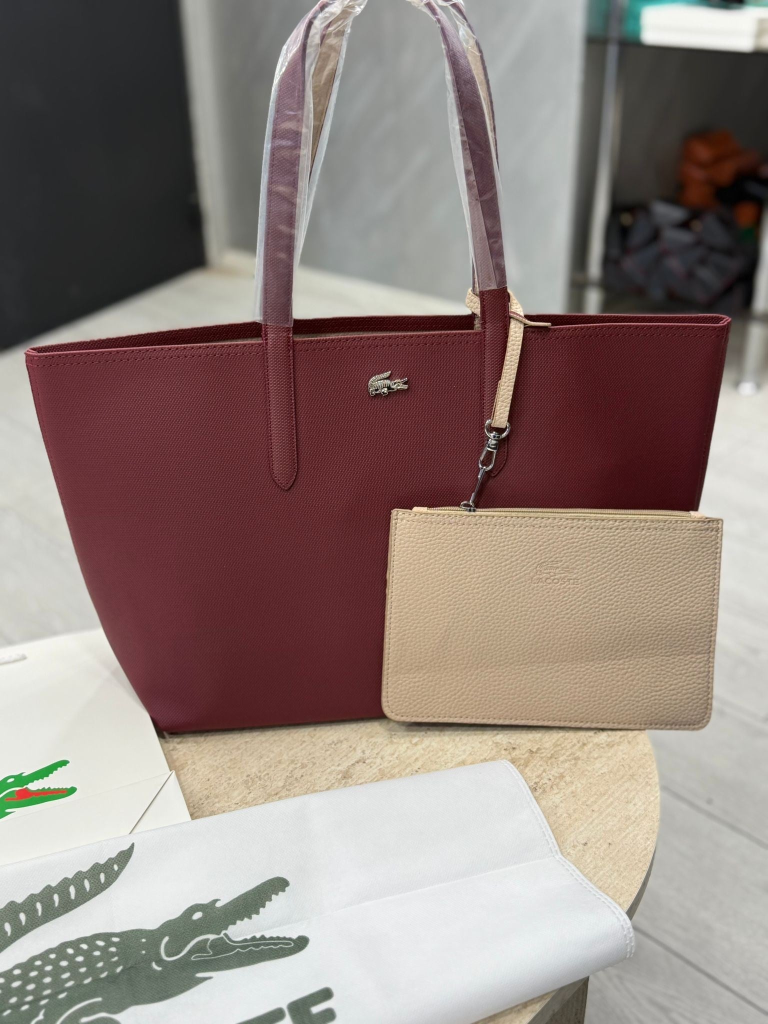 LCST ANNA KADIN BORDO İÇİ BEJ OMUZ ÇANTASI 