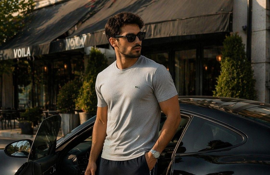 LCST BASIC GRİ  NAKIŞ LOGO ERKEK T SHİRT
