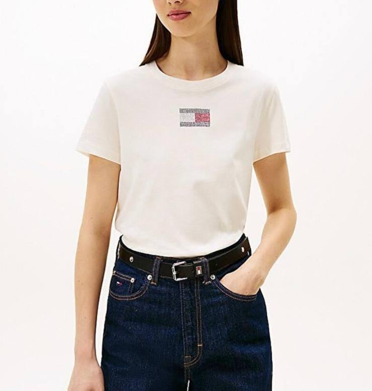 TH BEYAZ KADIN TAŞ İŞLEMELİ TSHIRT