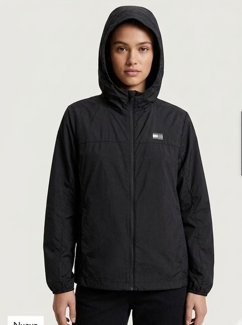 TM JEANS KADIN SİYAH KAPÜŞONLU YAĞMURLUK