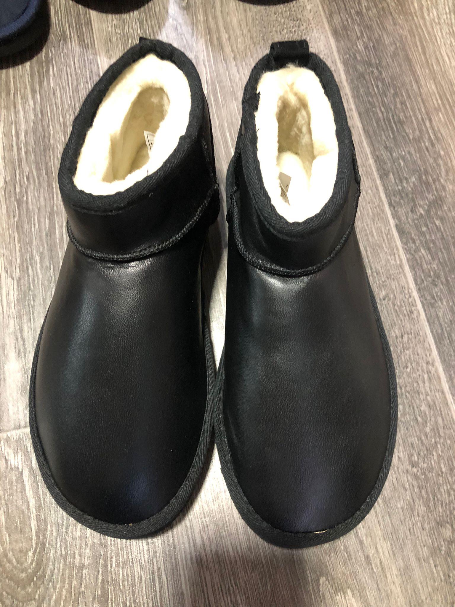 UGG DERİ SİYAH KADIN BOT