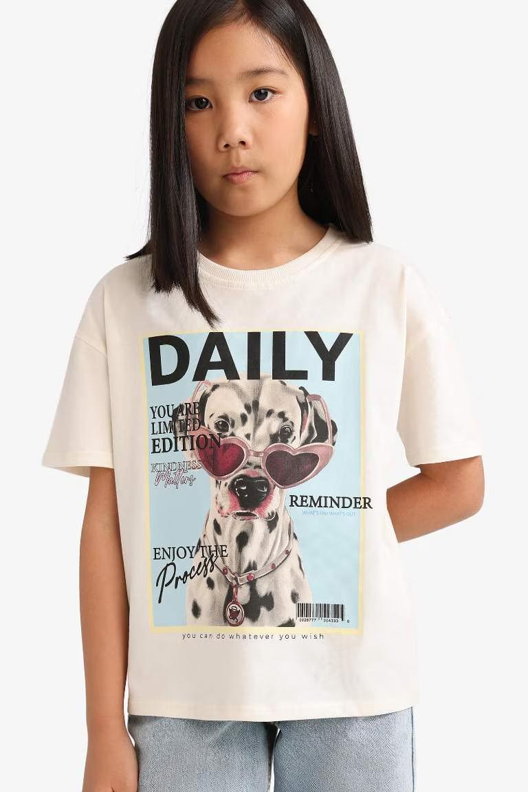 Defacto Kız Çocuk Kısa Kol T-shirt E1827A8/ER238