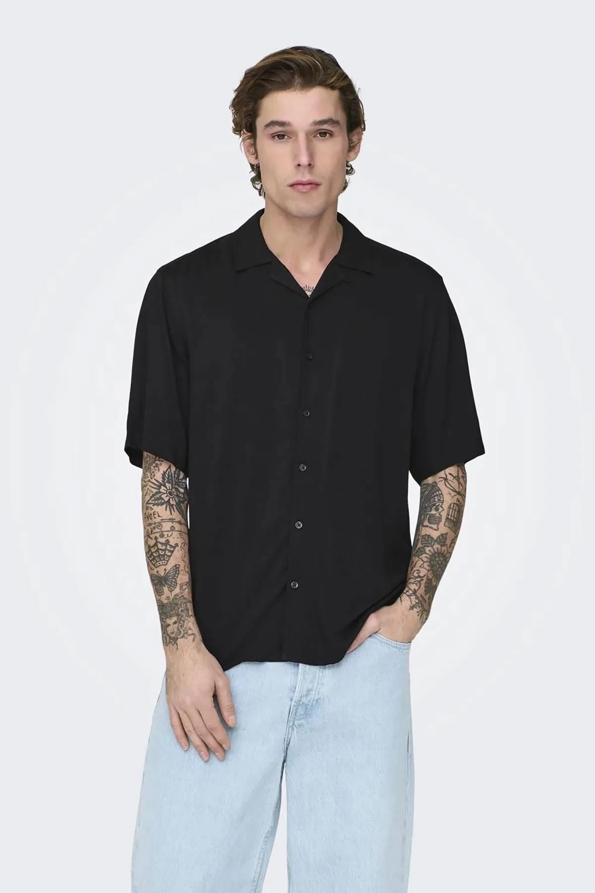 Only & Sons Onsdash Lıfe Reg Vısc Res Ss Shırt Erkek  Gömlek 22024164