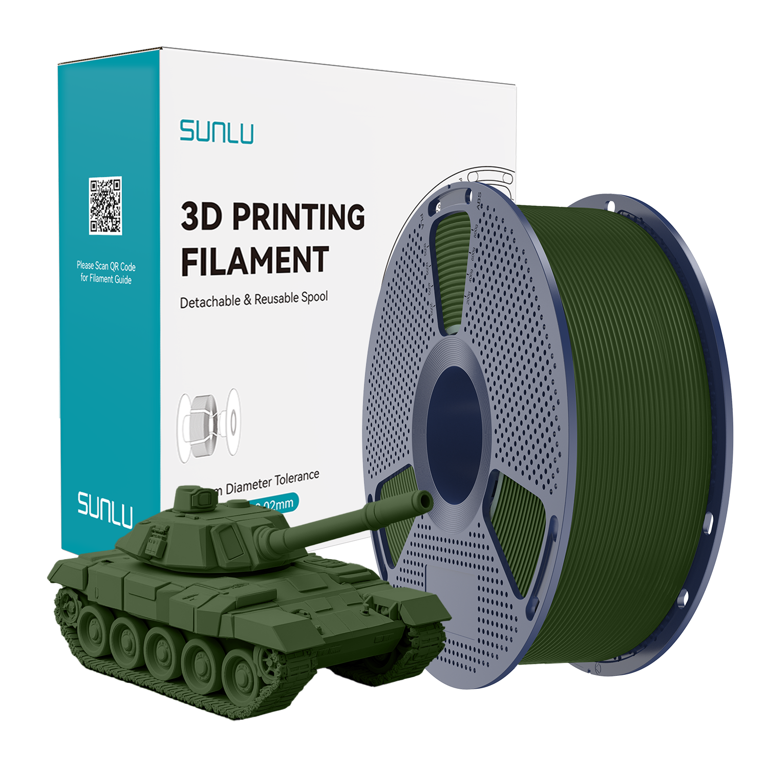 SUNLU High Speed PLA+ Filament Olive Green