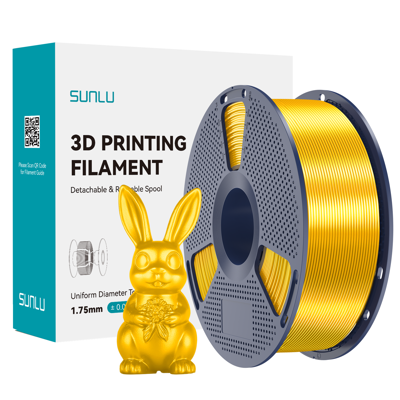 SUNLU Silk PLA+ Filament Light Gold