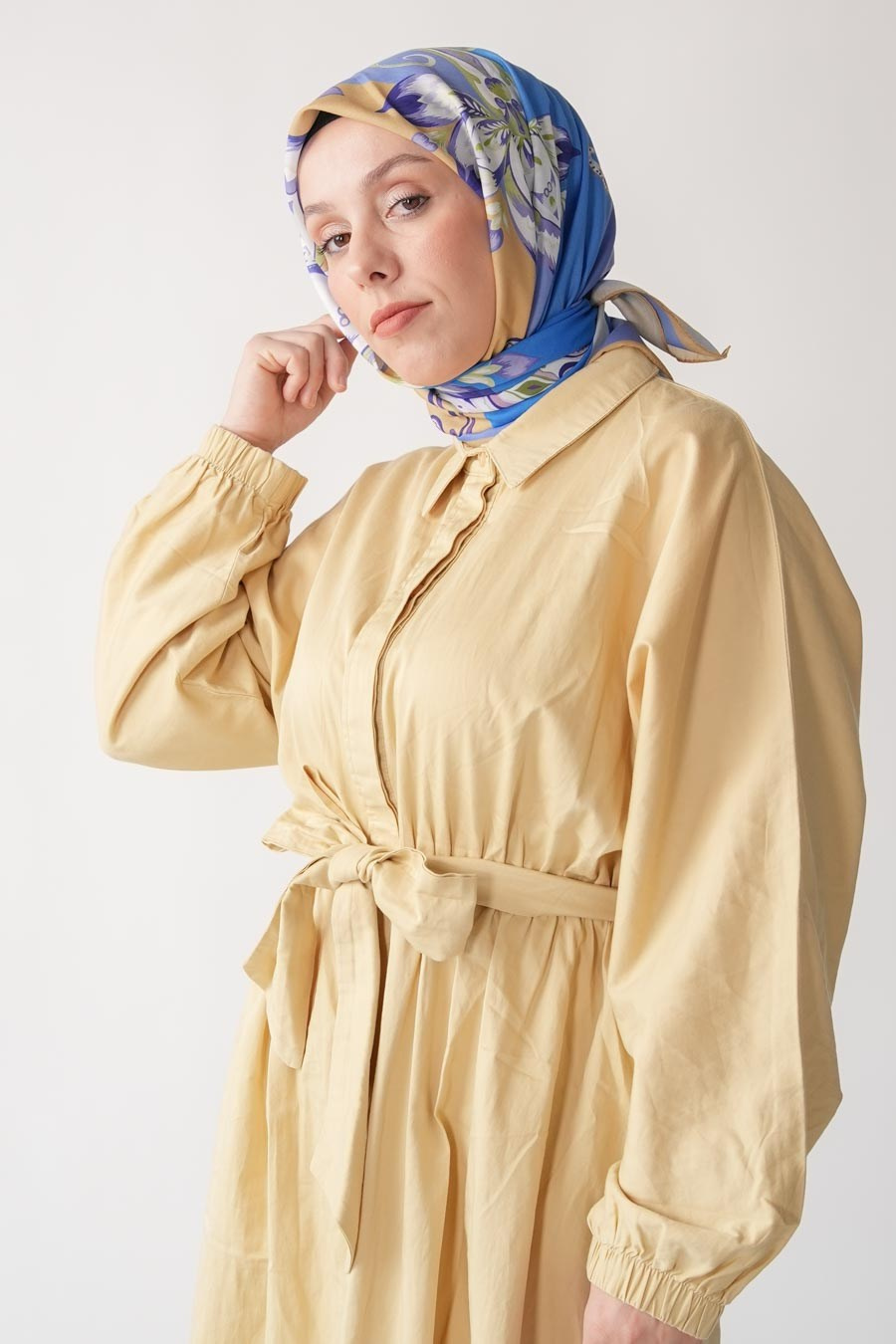 Amber Nomad Desen Soft Eşarp Mavi