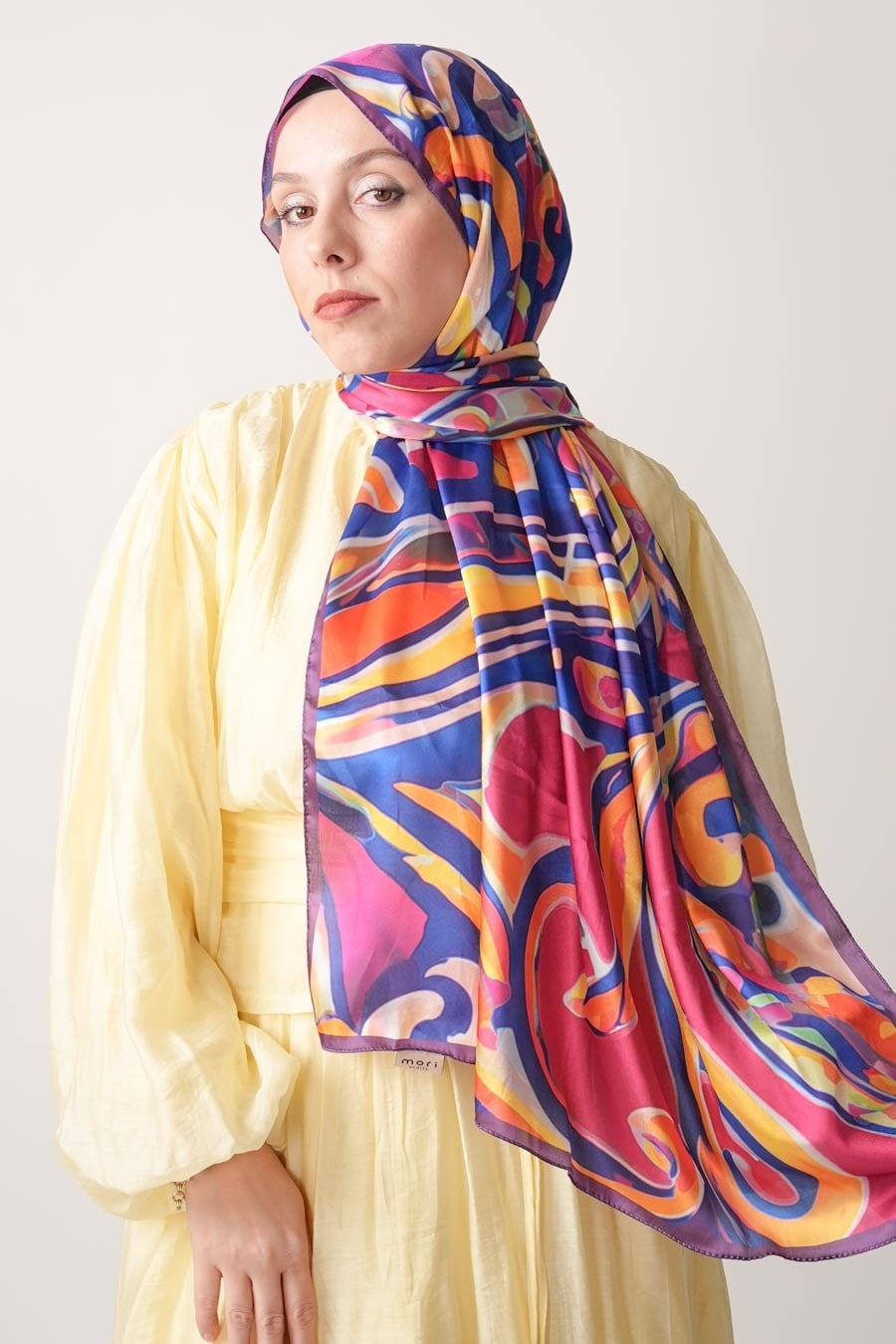 Colourful Desen Hint Vual Şal Mor