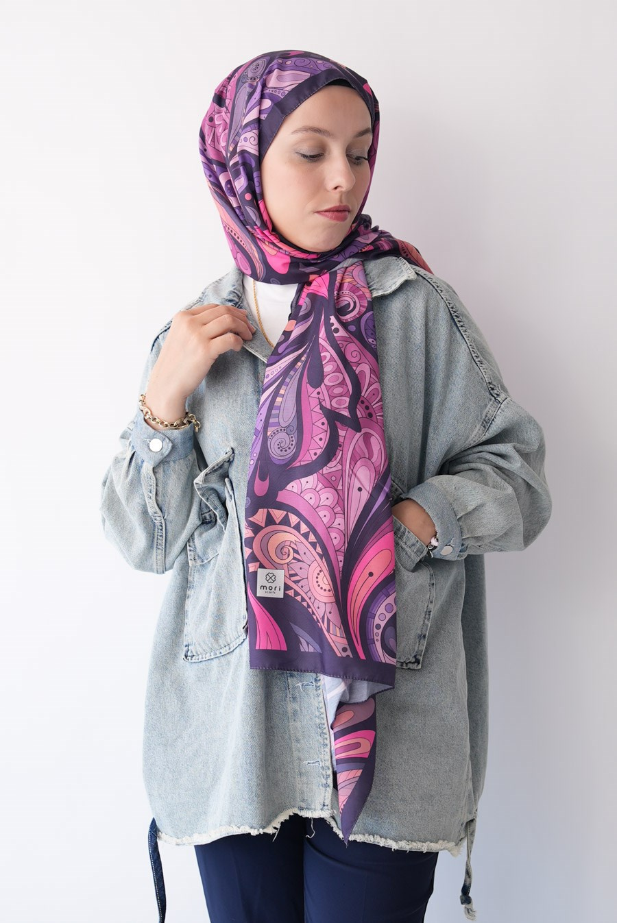 Ginger Trace Desen Soft Şal Mor