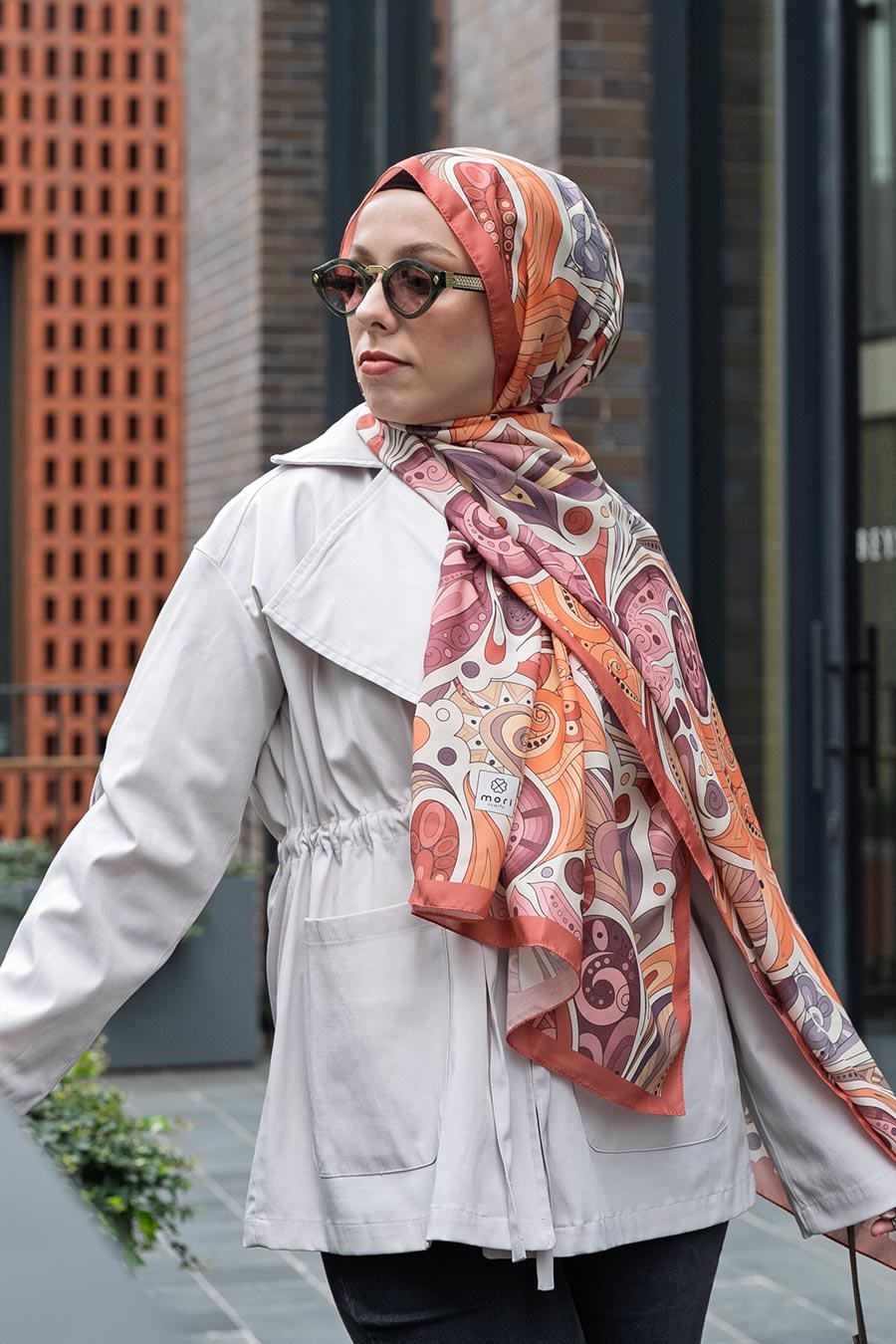 Ginger Trace Desen Soft Şal Turuncu