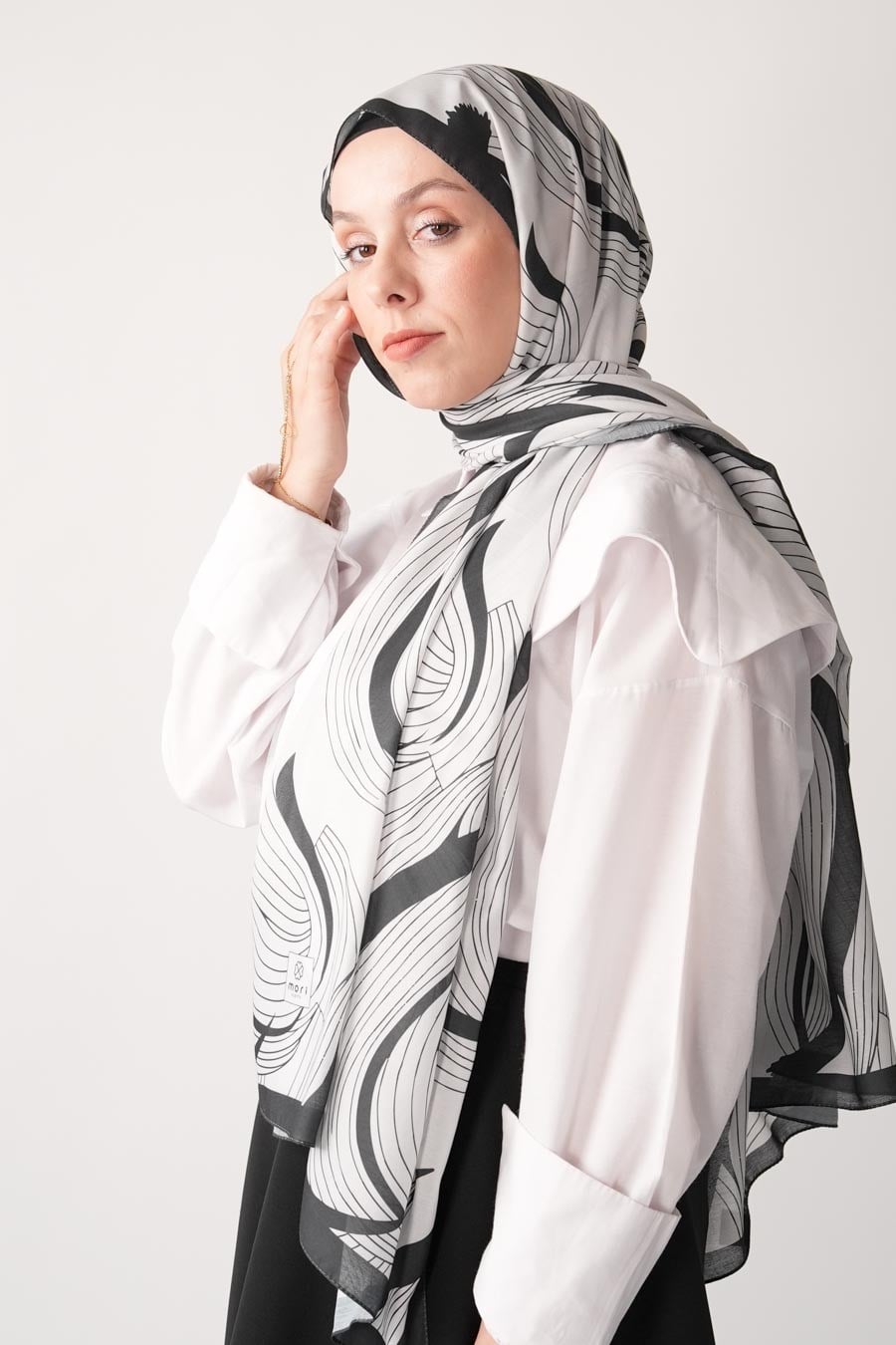 Heirloom Desen Soft Şal Beyaz