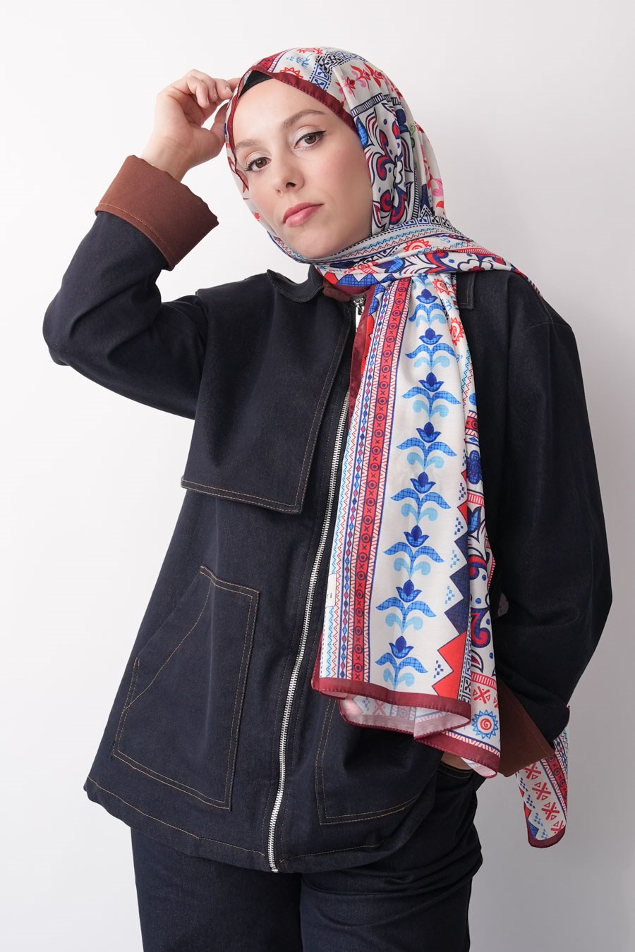 Meridian Desen Soft Şal Bordo