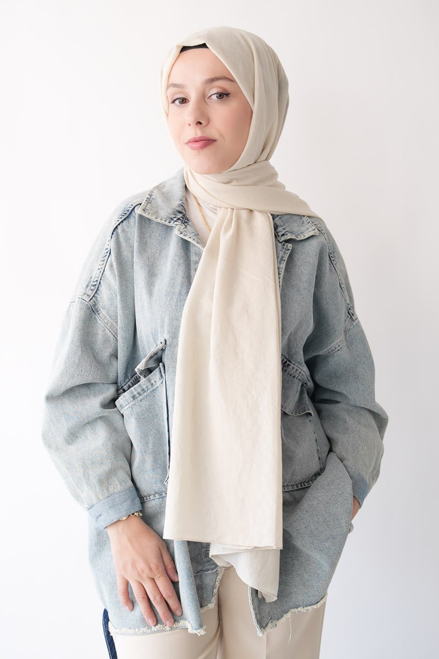 Nora Düz Şal - Bej