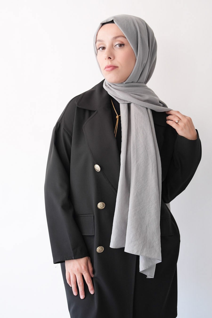 Nora Düz Şal - Gri