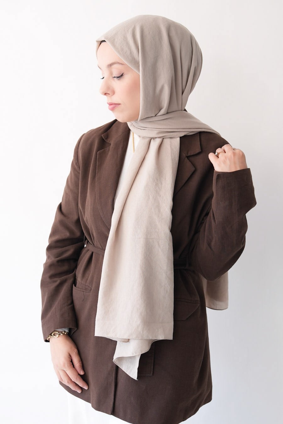 Nora Düz Şal - Kum Beji