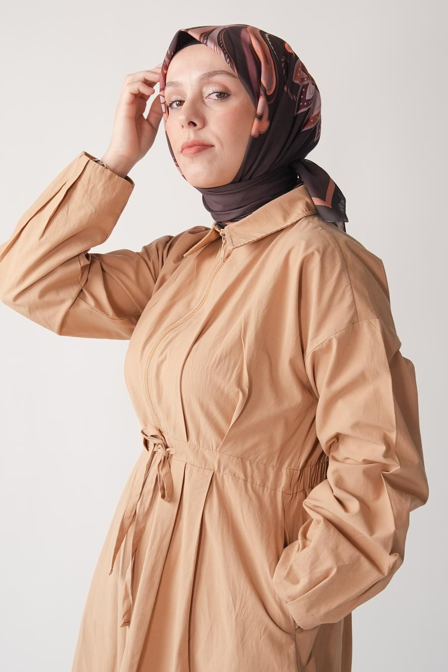 Paisley Desen Soft Eşarp Kahverengi