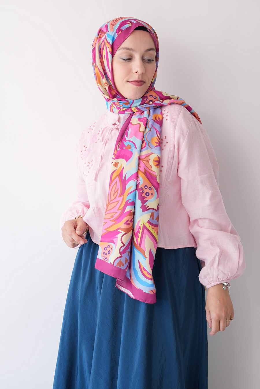 Soft Botaniq Desen Soft Şal Pembe