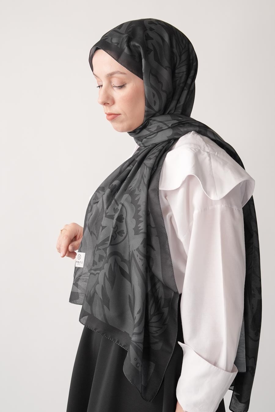 Soft Botaniq Desen Soft Şal Siyah