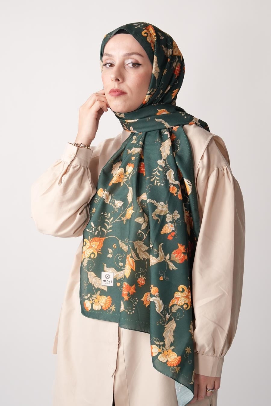 Wild Bloom Desen Soft Şal Yeşil