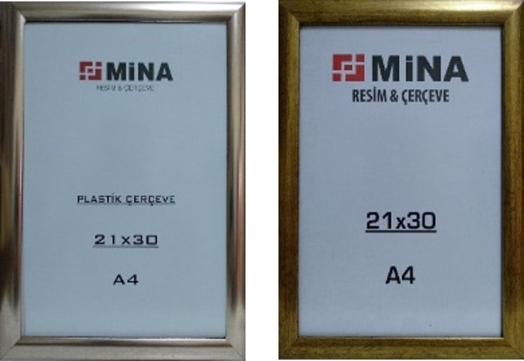 A/4 Ebati Bos Çerçeve - 21X30 - Gümüş-Altın