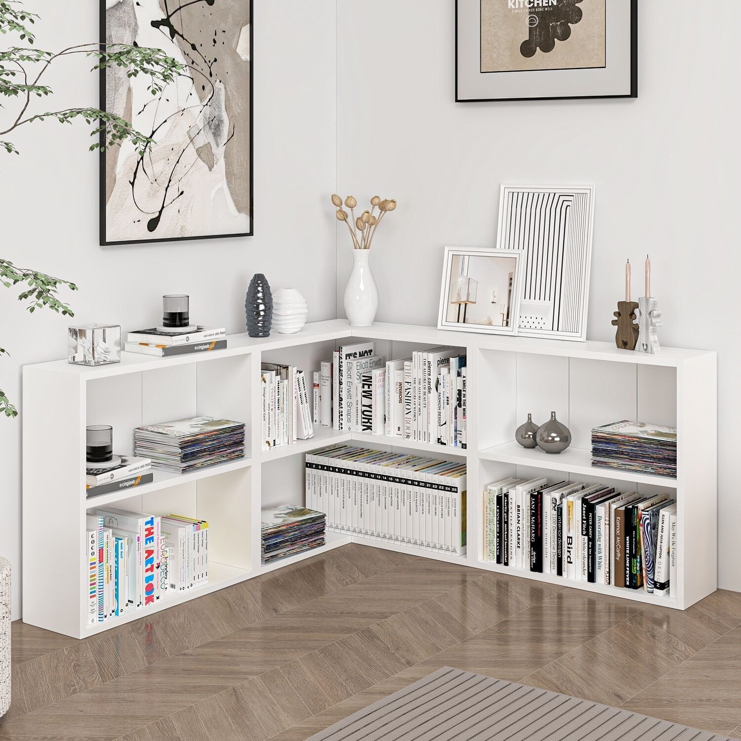 Adel Köşe Kitaplık Set 1 - Beyaz