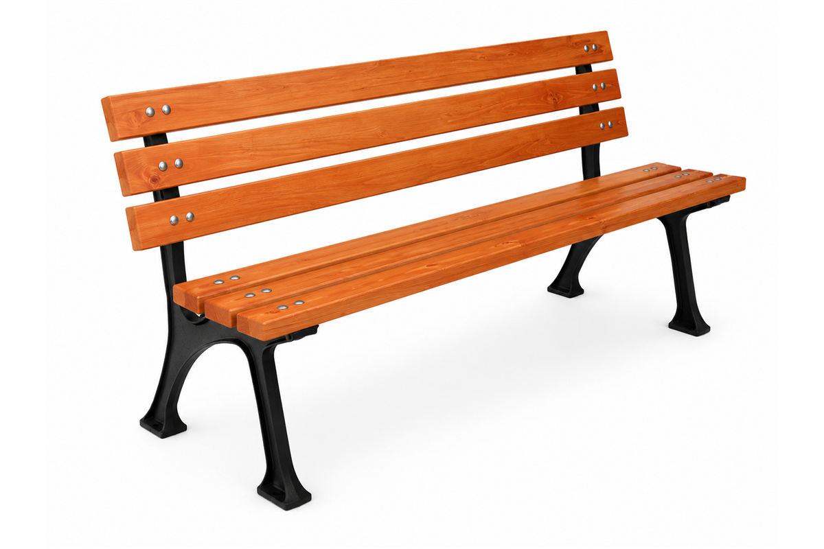 Alaçam Doğal Ahşap Döküm Ayaklı Bank Park, Bahçe Tipi 145 cm