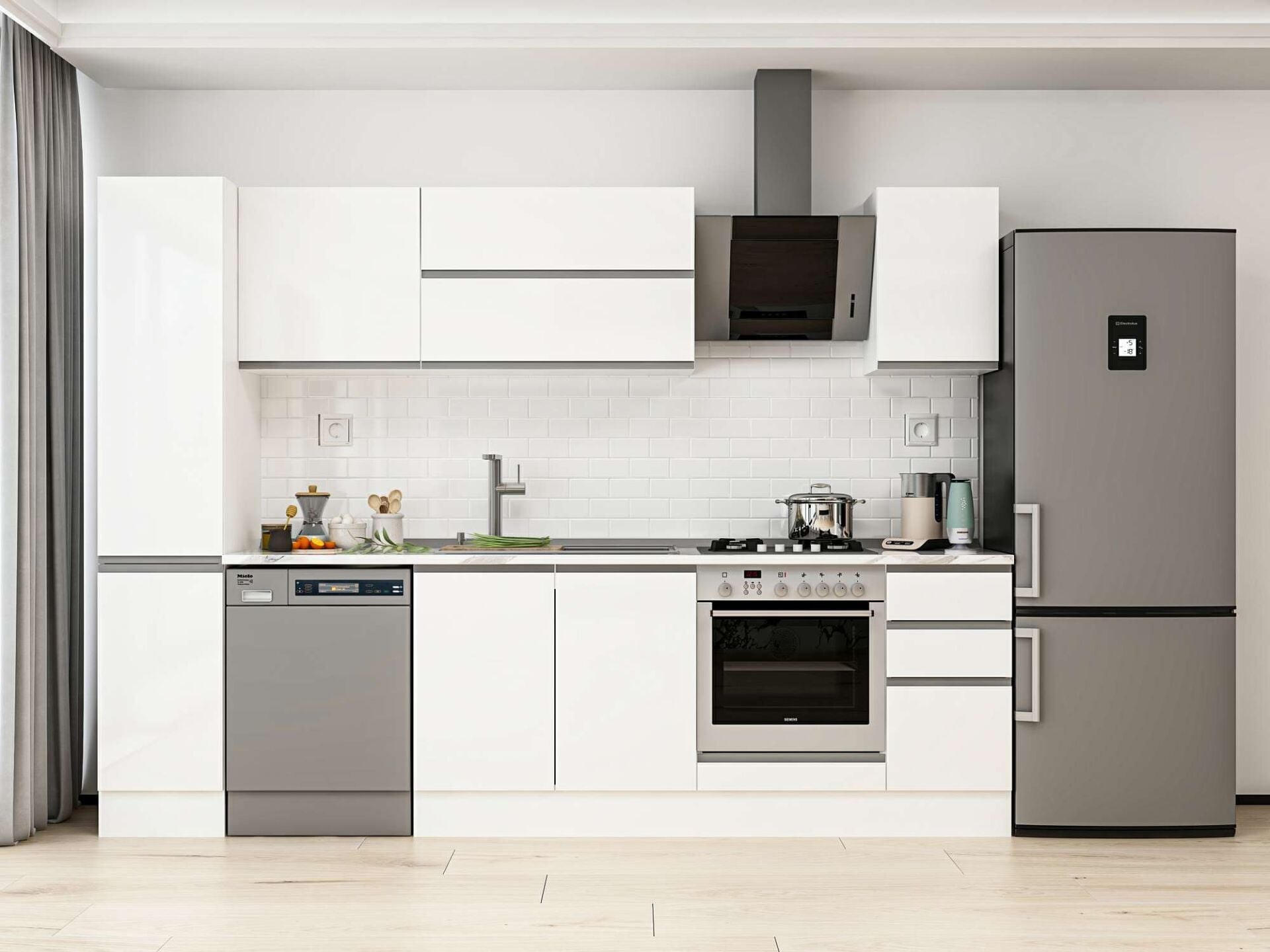 Alvinka 280X210 Cm High Gloss Mutfak Dolabı Mb-E80B40S40-2