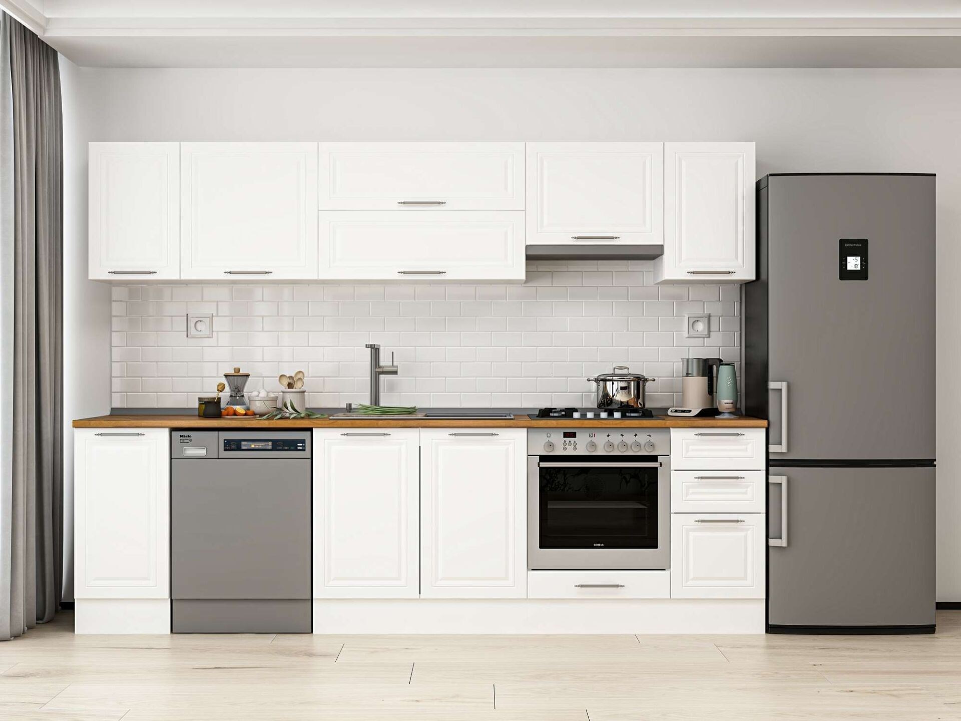 Alvinka 280X210 Cm Klasik Mebran Mutfak Dolabı M-E80S40S40-1