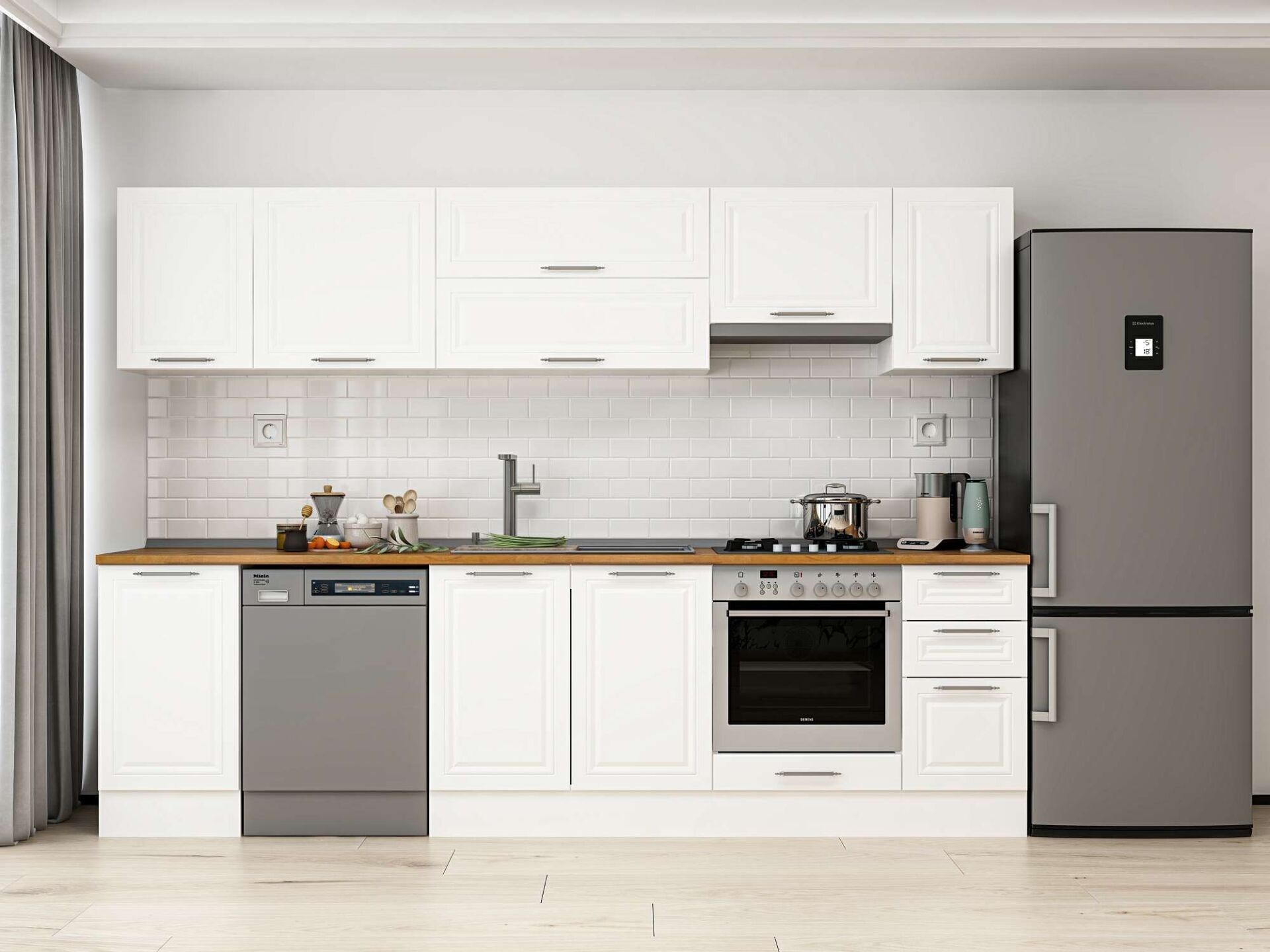 Alvinka 285X210 Cm Klasik Mebran Mutfak Dolabı M-E80S45S40-1