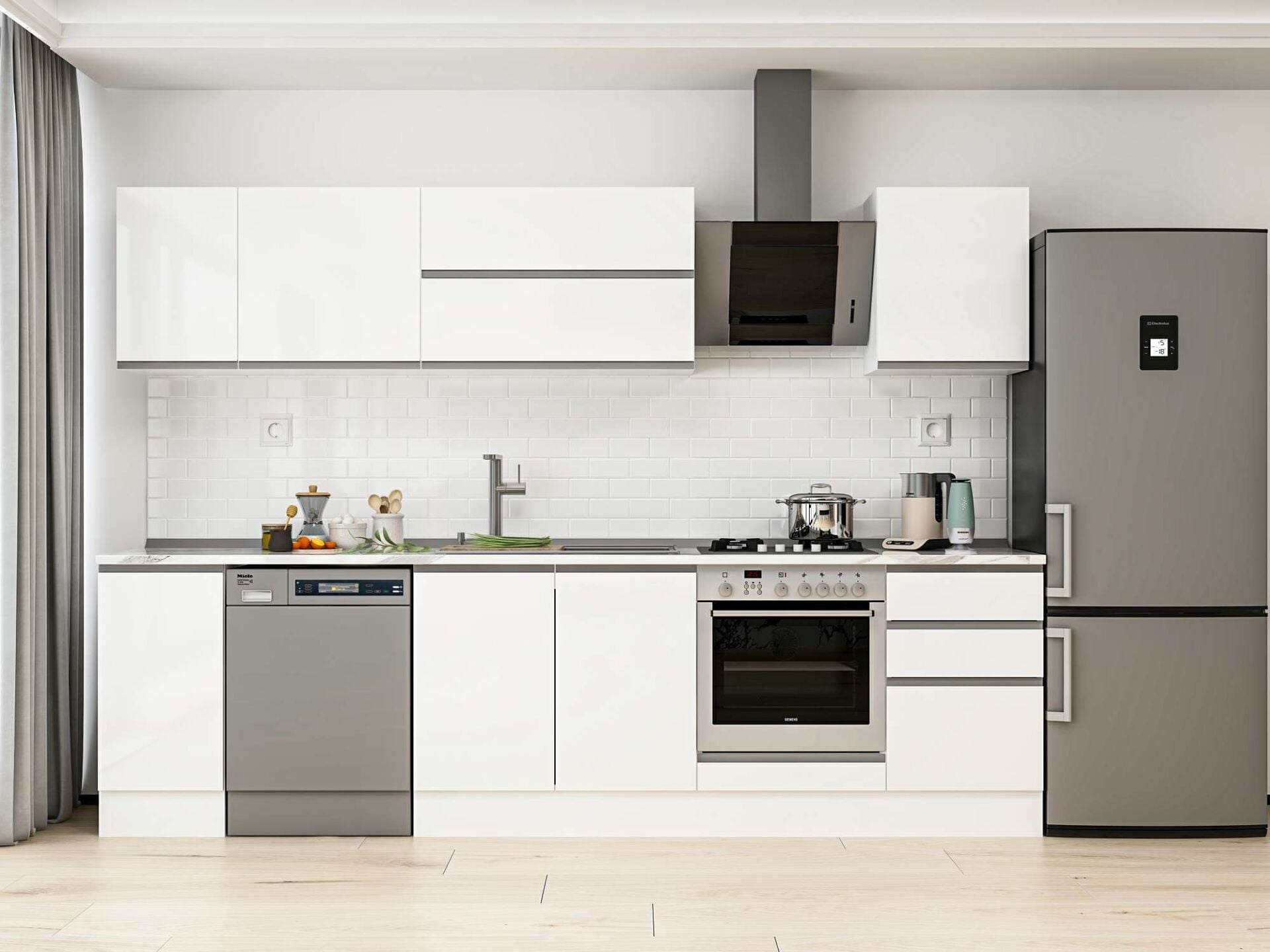 Alvinka 290X210 Cm High Gloss Mutfak Dolabı M-E80S40S50-2