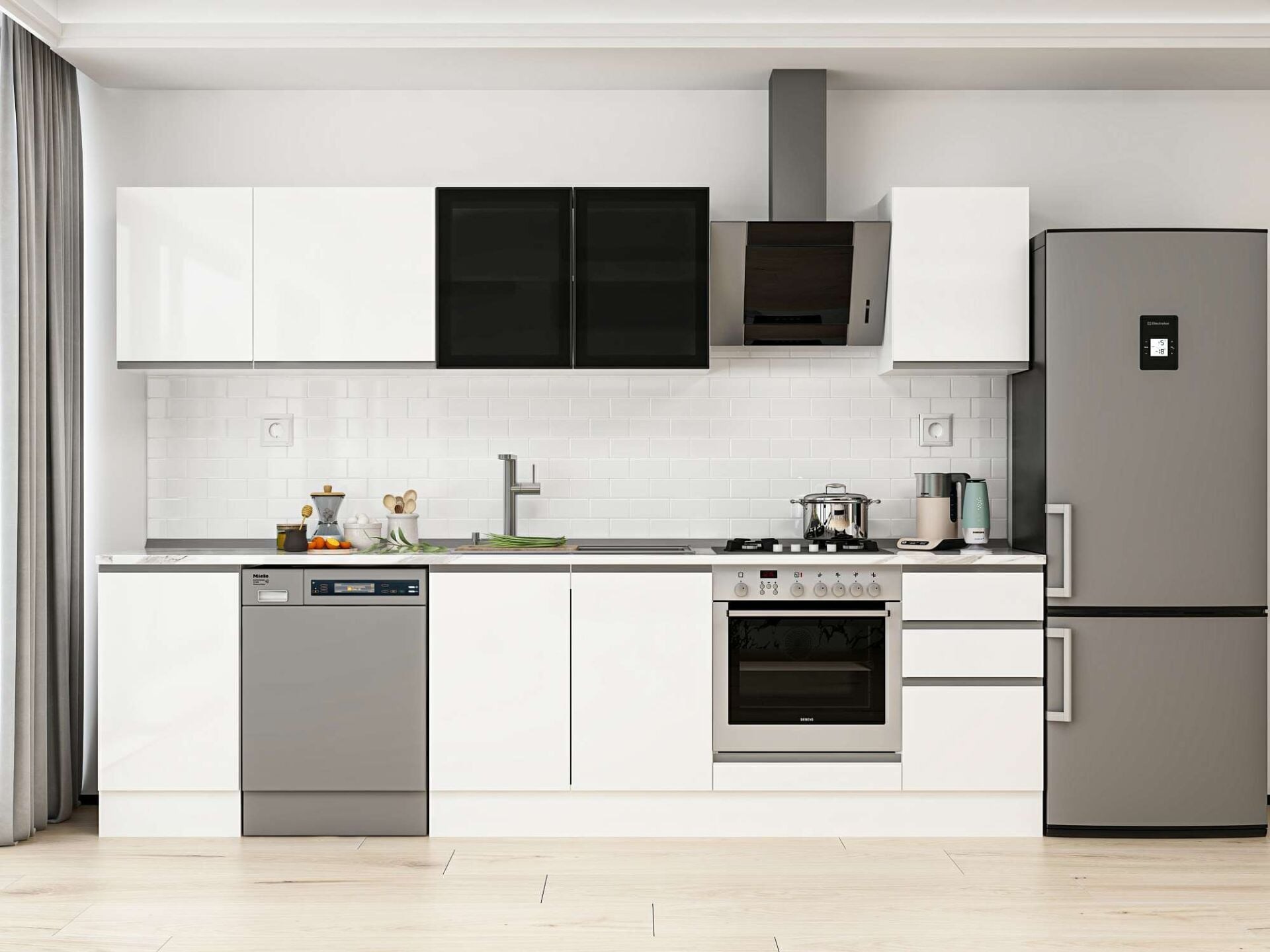 Alvinka 290X210 Cm High Gloss Mutfak Dolabı M-E80S45S45-3