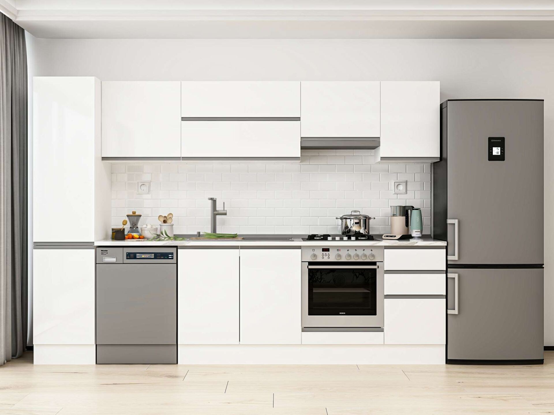 Alvinka 290X210 Cm High Gloss Mutfak Dolabı Mb-E80B45S45-1