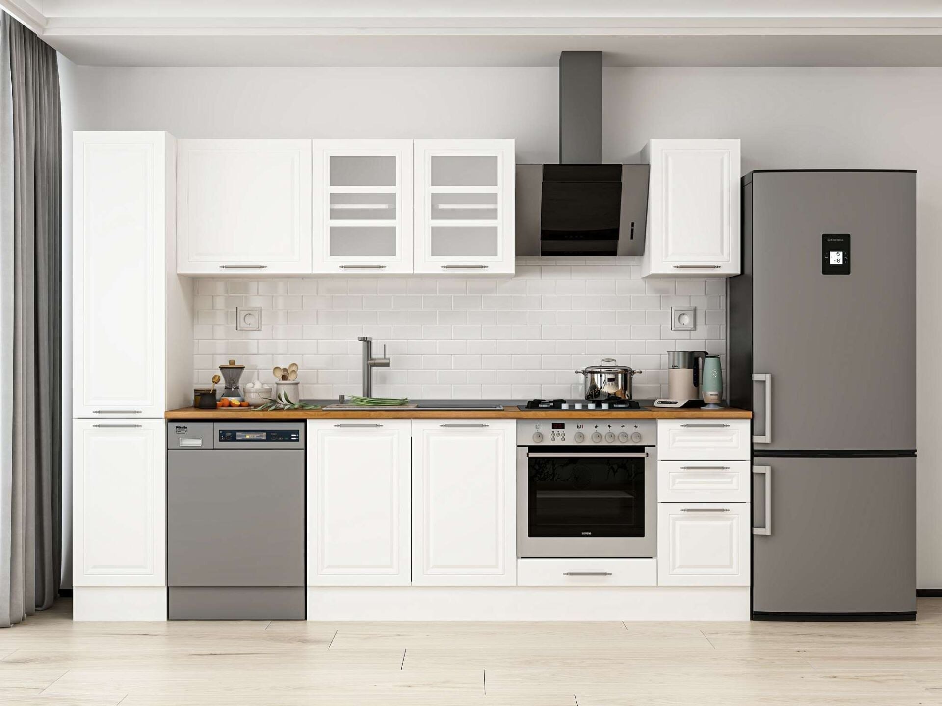 Alvinka 290X210 Cm Klasik Mebran Mutfak Dolabı Mb-E90B40S40-3