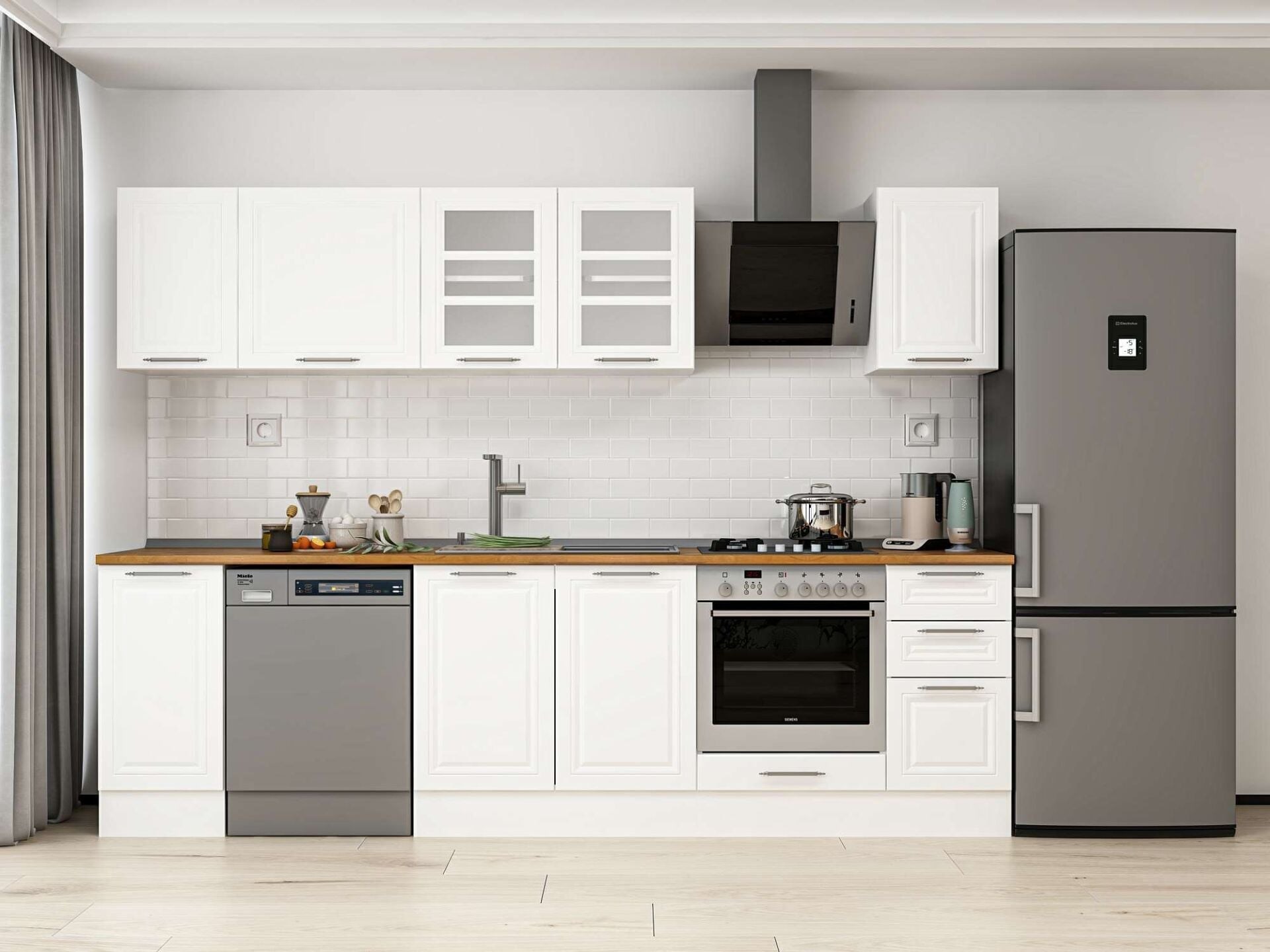 Alvinka 290X210 Cm Klasik Mebran Mutfak Dolabı M-E90S40S40-3