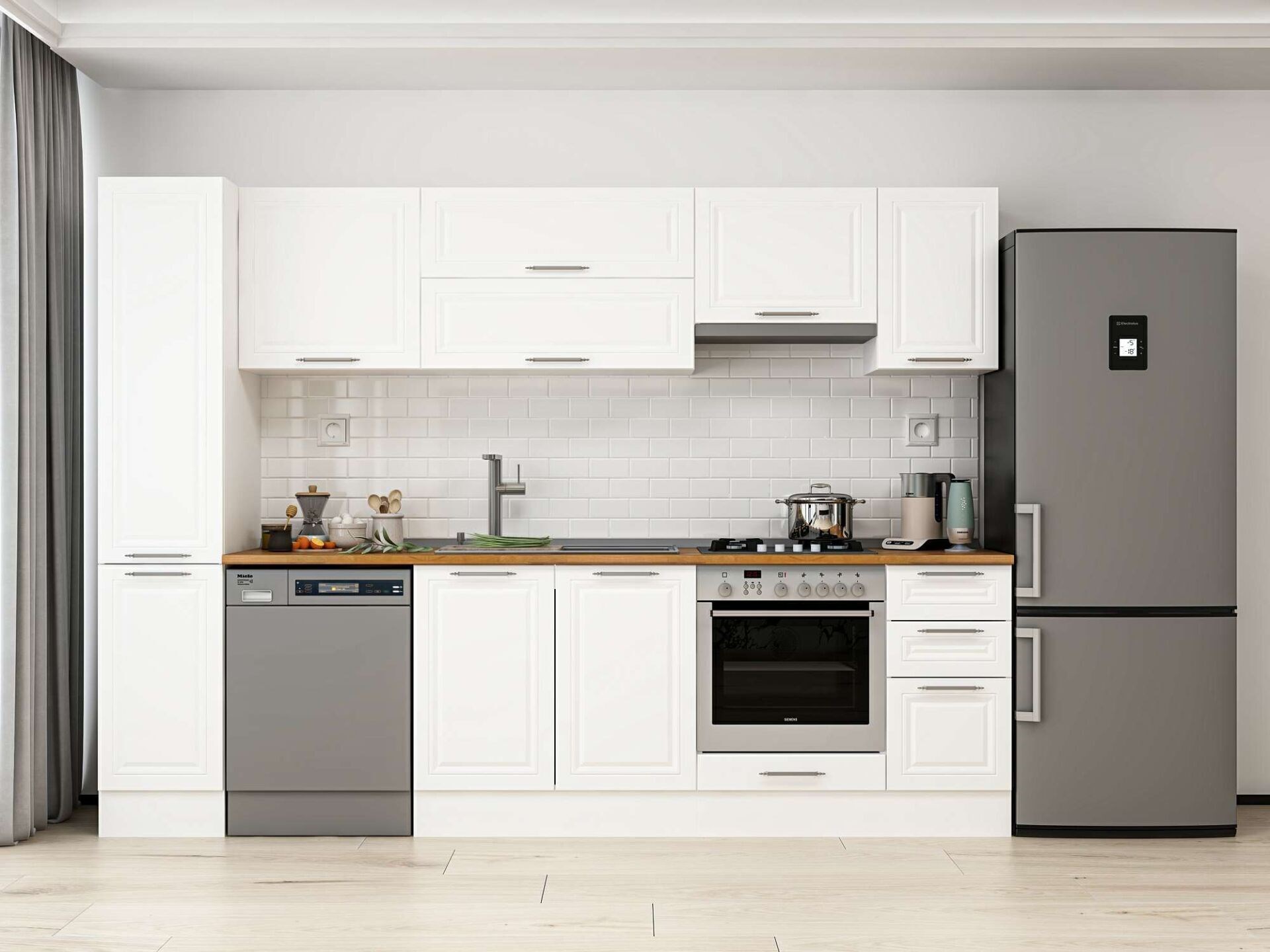 Alvinka 290X210 Cm Klasik Mebran Mutfak Dolabı Mb-E90B40S40-1