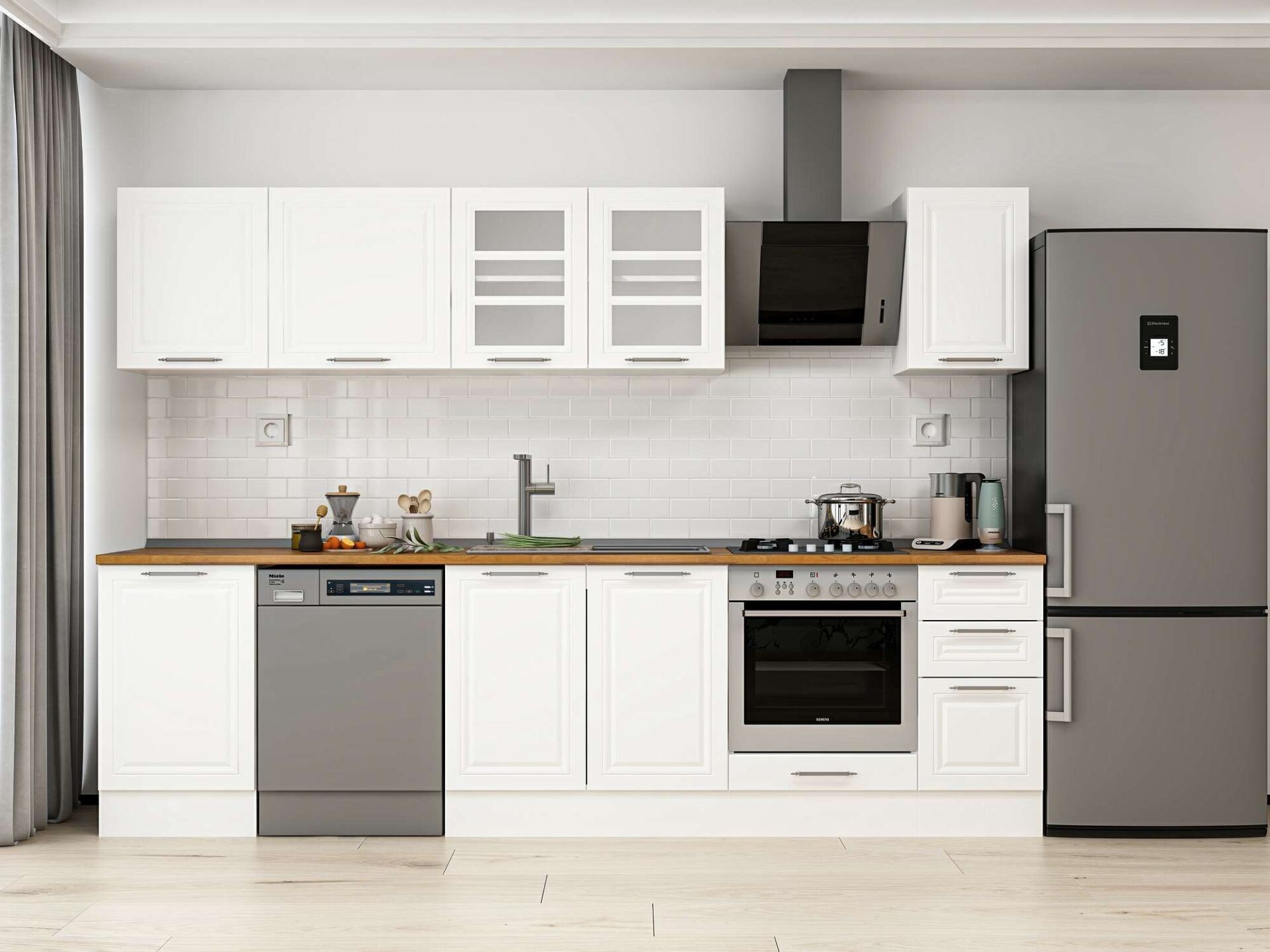 Alvinka 290X210 Cm Klasik Mebran Mutfak Dolabı M-E80S50S40-3
