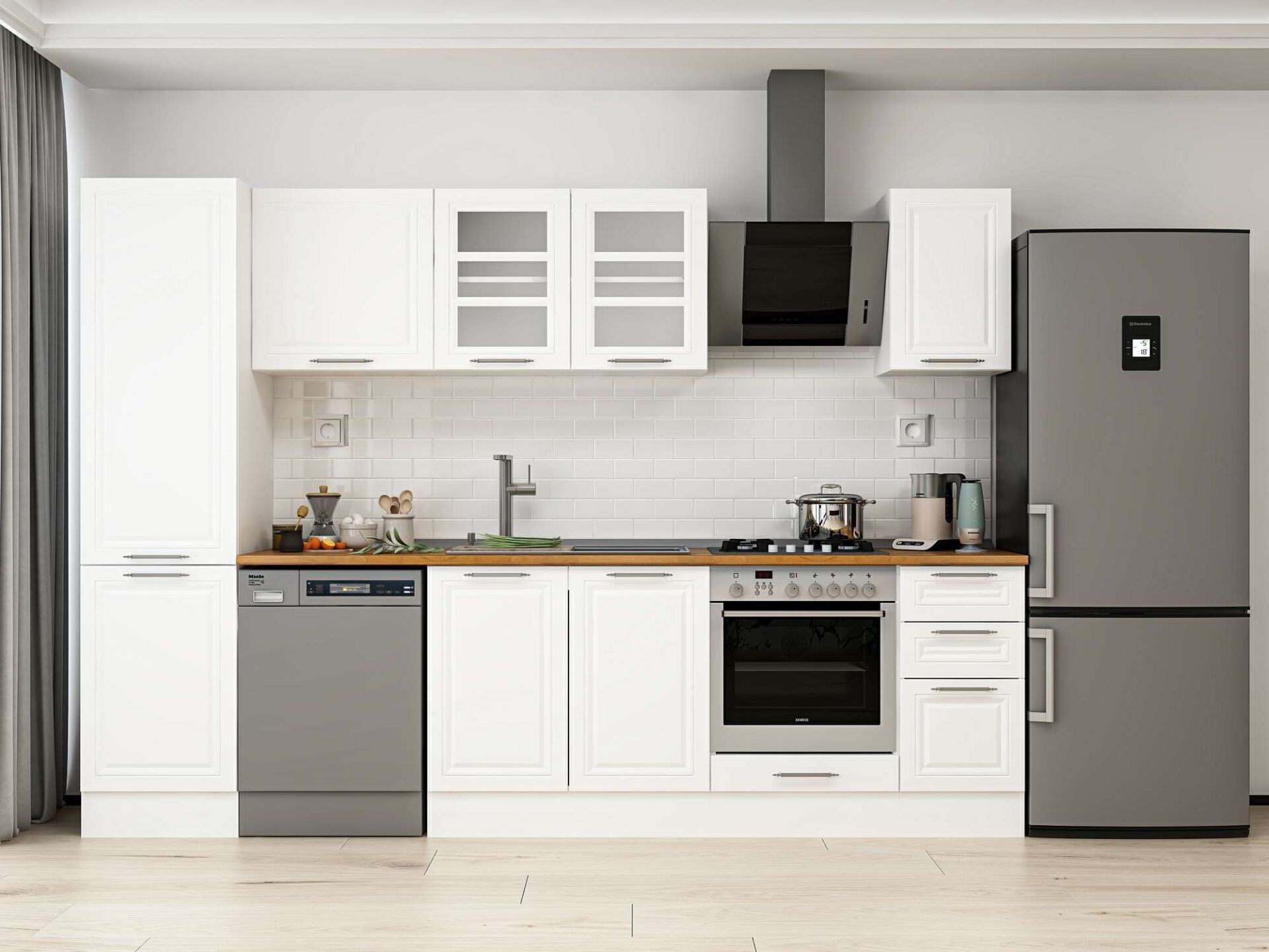 Alvinka 290X210 Cm Klasik Mebran Mutfak Dolabı Mb-E80B50S40-3