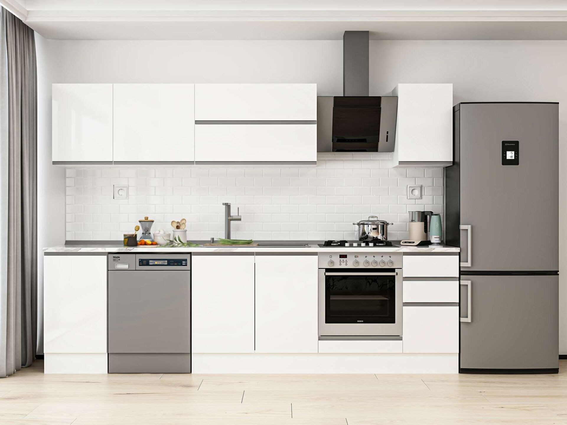 Alvinka 295X210 Cm High Gloss Mutfak Dolabı M-E90S45S40-2