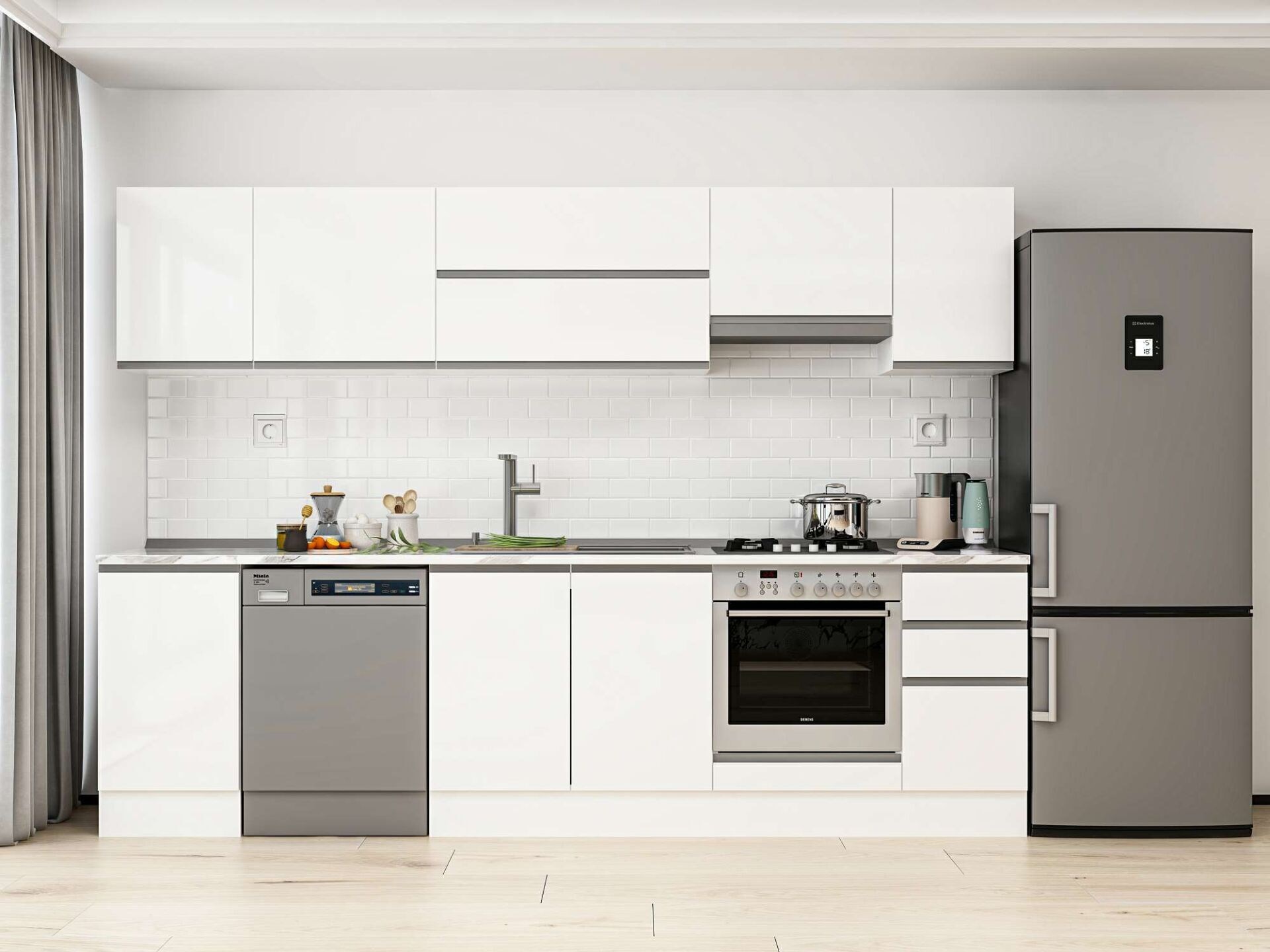 Alvinka 295X210 Cm High Gloss Mutfak Dolabı M-E90S45S40-1