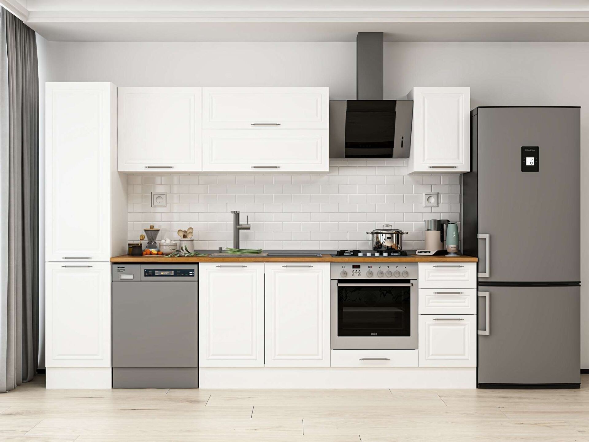 Alvinka 295X210 Cm Klasik Mebran Mutfak Dolabı Mb-E90B45S40-2