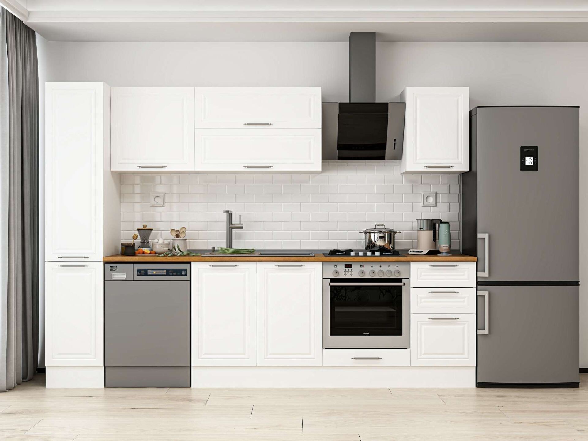 Alvinka 295X210 Cm Klasik Mebran Mutfak Dolabı Mb-E90B40S45-2
