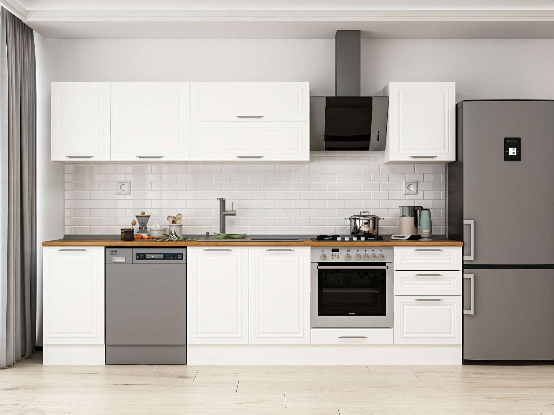 Alvinka 295X210 Cm Klasik Mebran Mutfak Dolabı M-E80S45S50-2