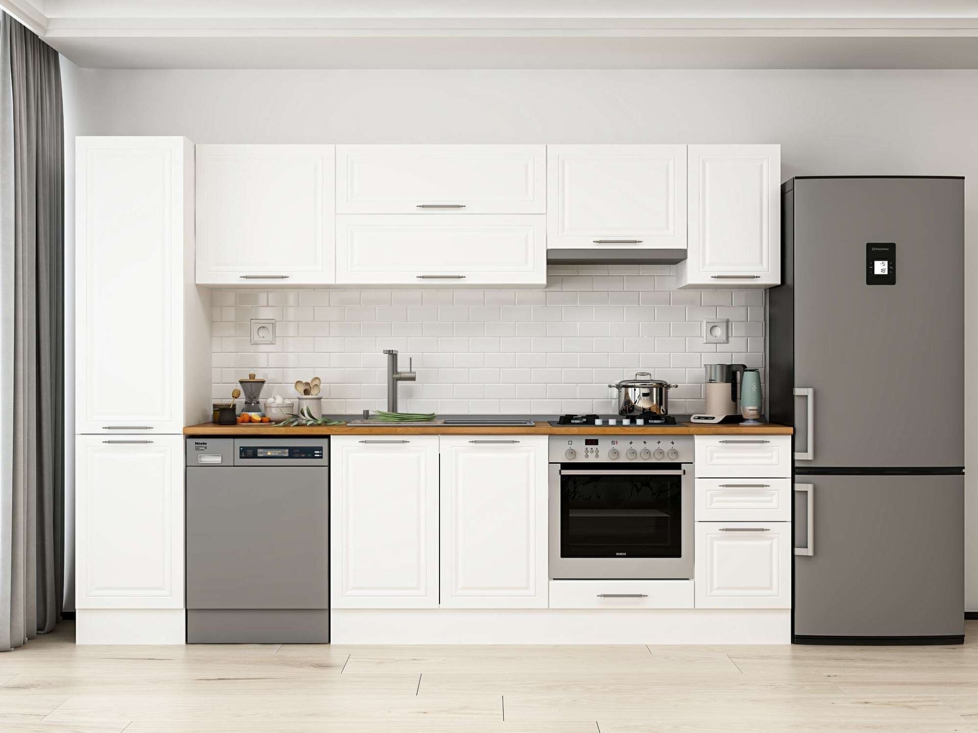 Alvinka 295X210 Cm Klasik Mebran Mutfak Dolabı Mb-E90B45S40-1