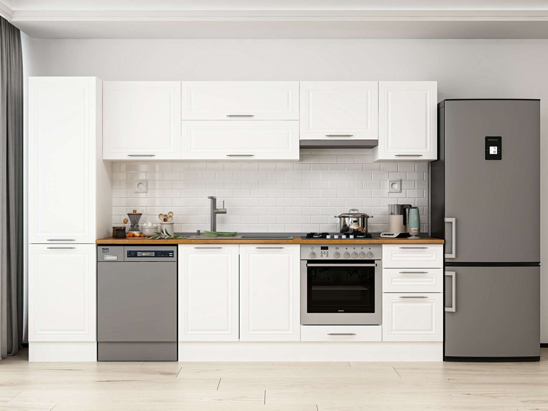 Alvinka 295X210 Cm Klasik Mebran Mutfak Dolabı Mb-E80B50S45-1