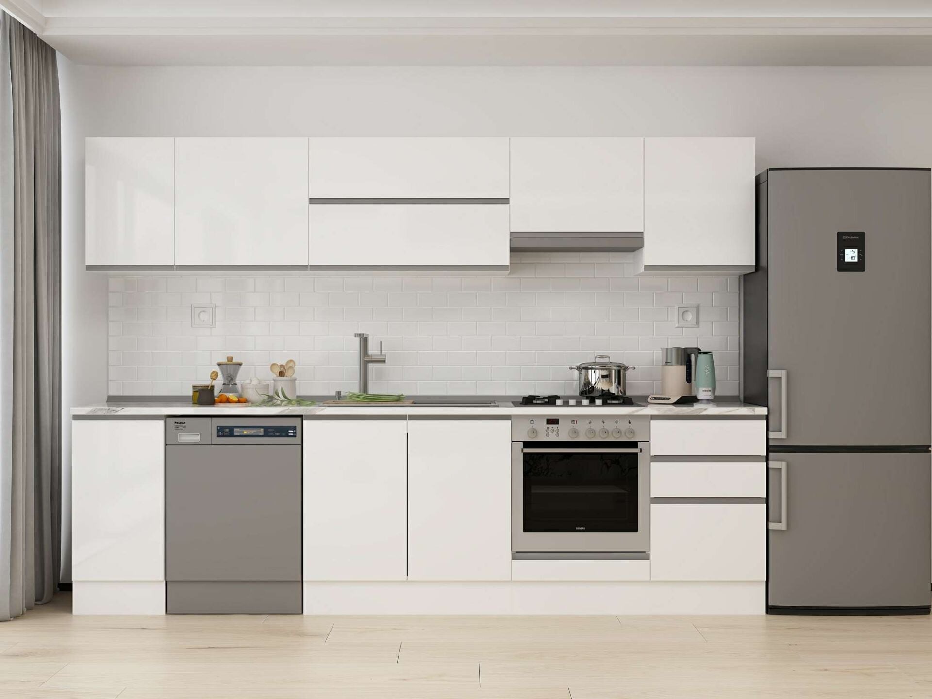 Alvinka 300x210 Cm High Gloss Mutfak Dolabı M-E90S40S50-1