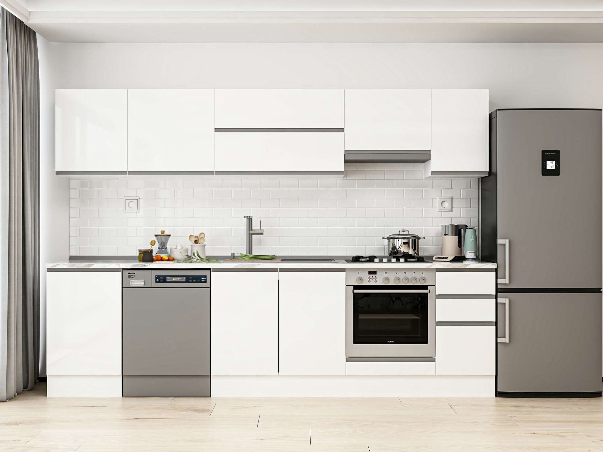 Alvinka 300X210 Cm High Gloss Mutfak Dolabı M-E90S50S40-1