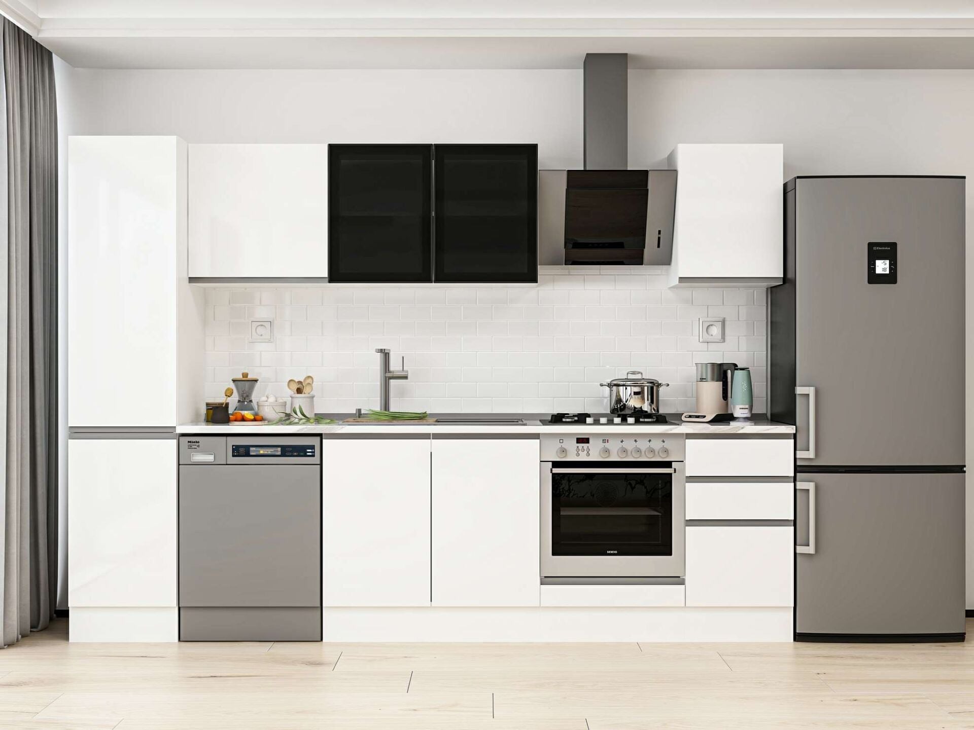 Alvinka 300X210 Cm High Gloss Mutfak Dolabı Mb-E90B45S45-3