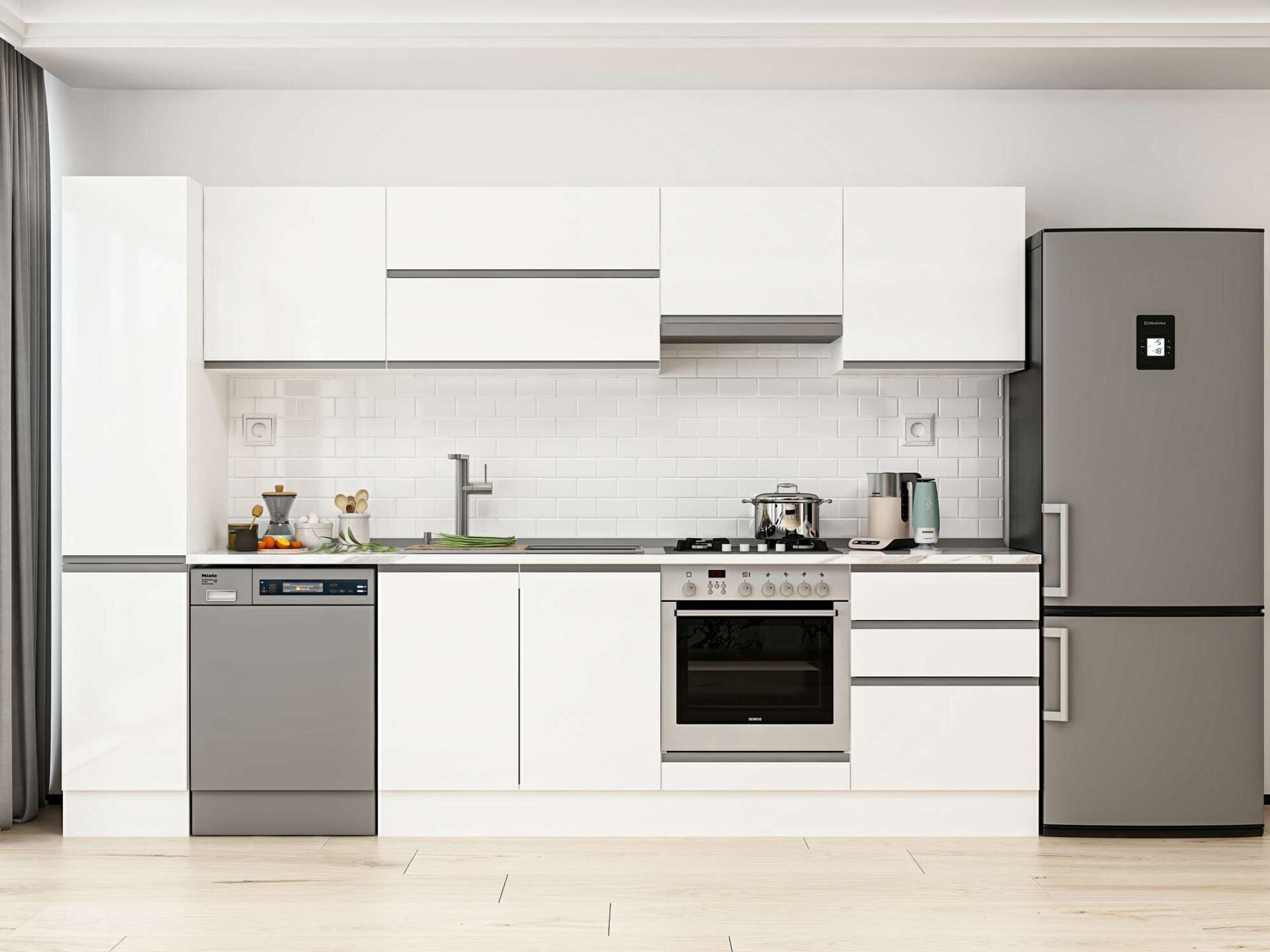 Alvinka 300X210 Cm High Gloss Mutfak Dolabı Mb-E80B40S60-1