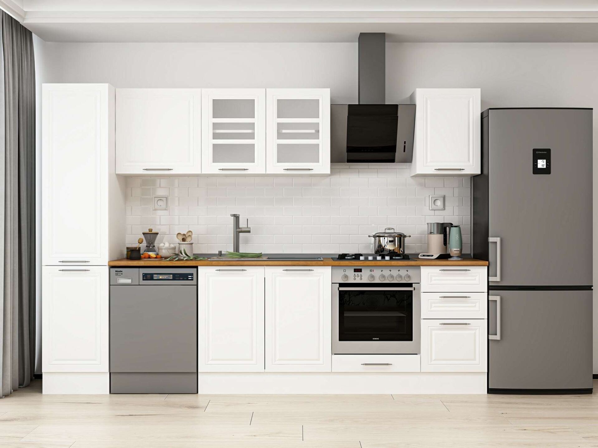 Alvinka 300X210 Cm Klasik Mebran Mutfak Dolabı Mb-E90B45S45-3