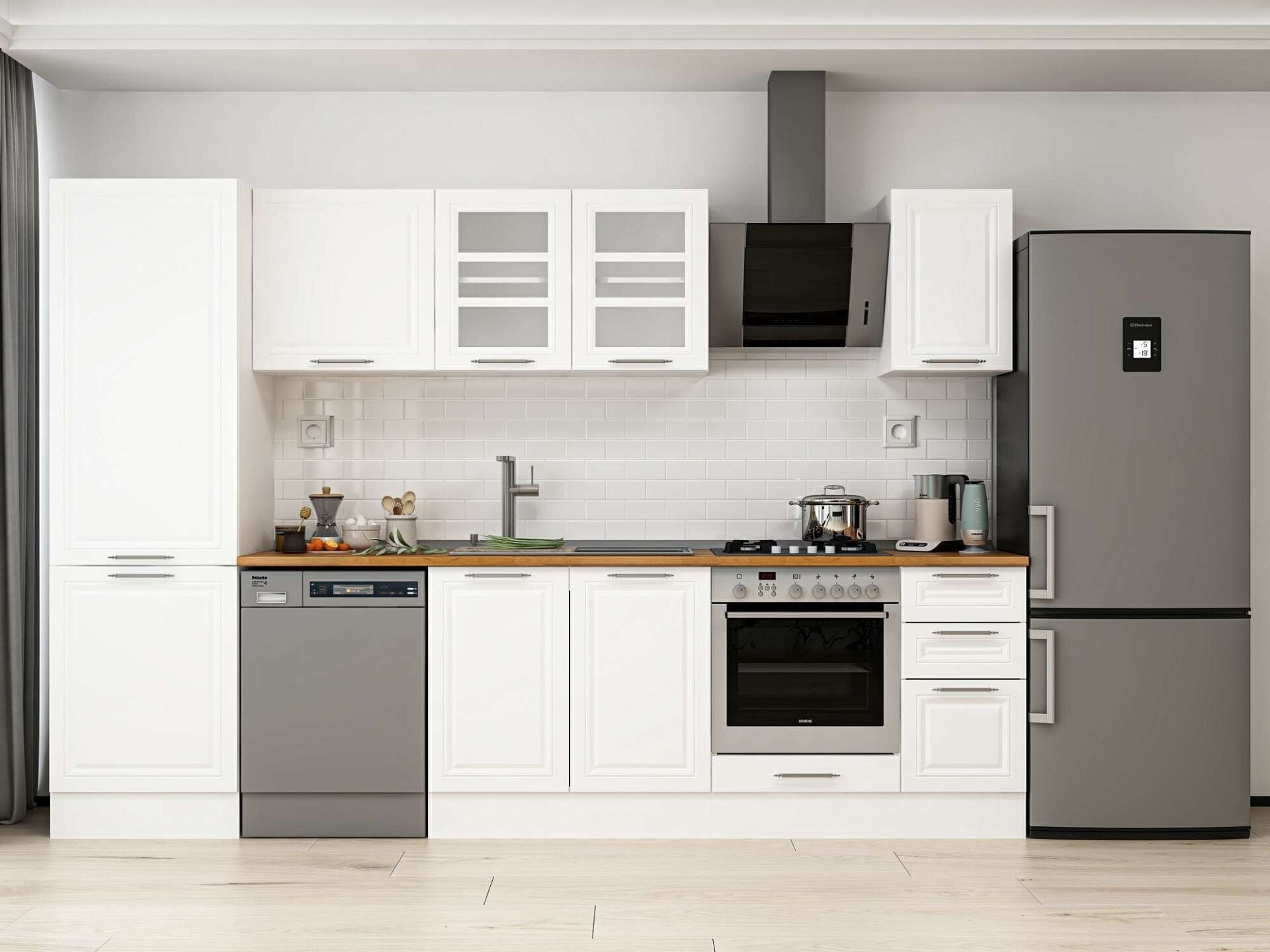 Alvinka 300X210 Cm Klasik Mebran Mutfak Dolabı Mb-E80B60S40-3